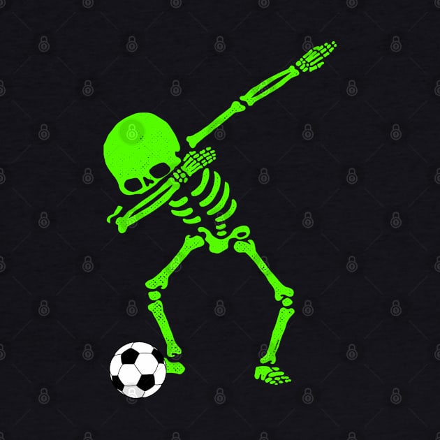 Halloween Dabbing Skeleton Soccer Ball T-Shirt Skeleton Dab by vo_maria